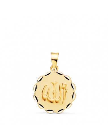 18K MEDALLA ORO AMARILLO ALÁ ES GRANDE TALLADA Y MATIZADA 16 MM