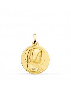 18K MEDALLA ORO AMARILLO VIRGEN FRANCESA 14 MM