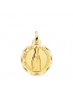 18K MEDALLA ORO AMARILLO NUESTRA SEÑORA DE VALVANERA TALLADA 20 MM