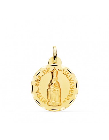 18K MEDALLA ORO AMARILLO NUESTRA SEÑORA DE VALVANERA TALLADA 20 MM