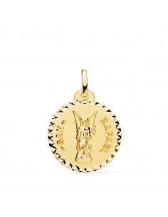 18K MEDALLA ORO AMARILLO SAN RAFAEL TALLADA 20 MM