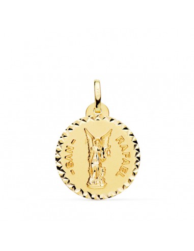 18K MEDALLA ORO AMARILLO SAN RAFAEL TALLADA 20 MM