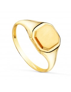 18K SELLO ORO AMARILLO MACIZO SIN FORRAR OCTOGONAL. ZONA DE GRABADO: 8X8 MM