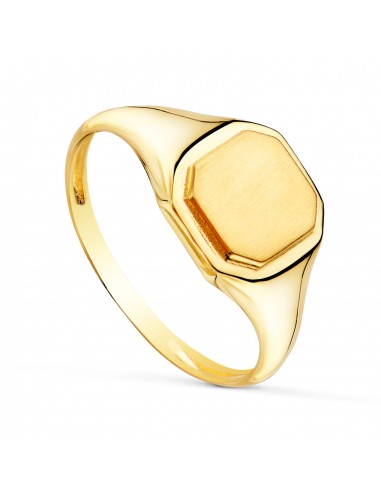18K SELLO ORO AMARILLO MACIZO SIN FORRAR OCTOGONAL. ZONA DE GRABADO: 8X8 MM