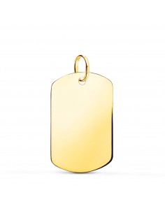 18K CHAPA ORO AMARILLO MILITAR RECTANGULAR EN BRILLO. 24 X 16 MM
