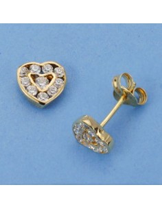 18K PENDIENTES CORAZON. 7 X 7 MM.
