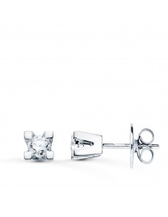 18K PENDIENTES ORO BLANCO DIAMANTES LABORATORIO 2 75MM 0 20 QTS VS2-G. MEDIDA: 4X4 MM. CIERRE PRESION