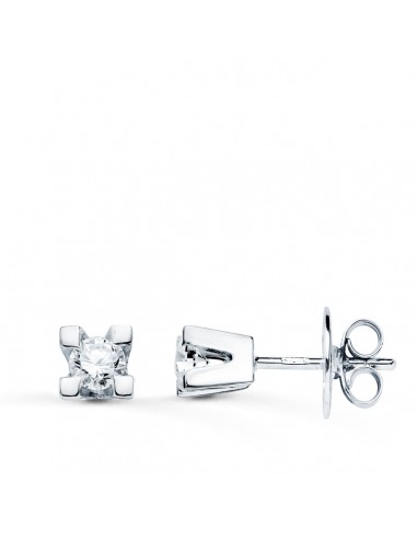 18K PENDIENTES ORO BLANCO DIAMANTES LABORATORIO 2 75MM 0 20 QTS VS2-G. MEDIDA: 4X4 MM. CIERRE PRESION