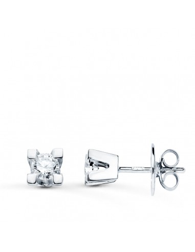18K PENDIENTES ORO BLANCO DIAMANTES LABORATORIO 3 40MM 0 30 QTS VS2-G. MEDIDA: 4 5X4 5 MM. CIERRE PRESION