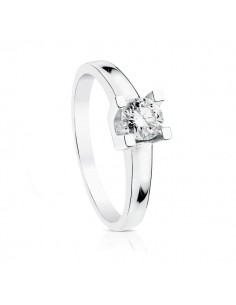 18K SOLITARIO ORO BLANCO DIAMANTE NATURAL 0.500 QTS. PUREZA SI COLOR H TALLA BRILLANTE (solo por encargo)