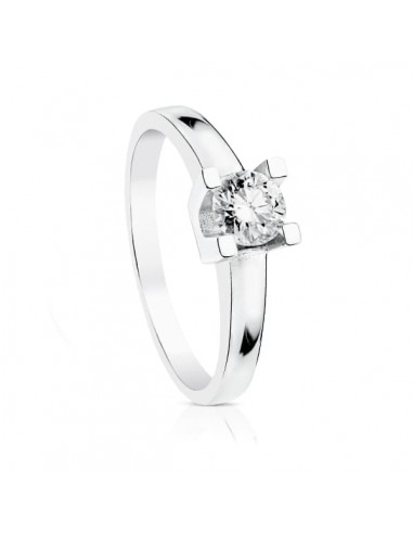 18K SOLITARIO ORO BLANCO DIAMANTE NATURAL 0.500 QTS. PUREZA SI COLOR H TALLA BRILLANTE (solo por encargo)