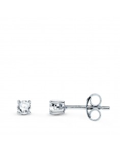 18K PENDIENTES ORO BLANCO DIAMANTES LABORATORIO 2 75 MM 0 20 QTS. VS2-G 3X3 MM. CIERRE PRESION
