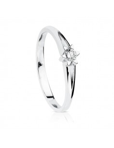 18K SOLITARIO DIAMANTE NATURAL TALLA BRILLANTE ORO BLANCO 0 150 QTS. SI-H