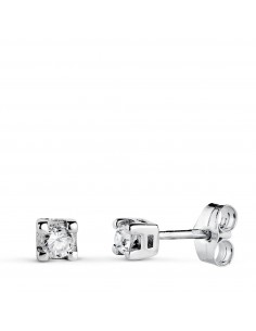 18K PENDIENTES ORO BLANCO DIAMANTES LABORATORIO TALLA BRILLANTE 2 75 MM 0 20 QTS VS2-G. MEDIDA: 3 5X3 5 MM. PRESION