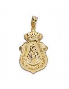 18K COLGANTE ORO AMARILLO ESCUDO DEL ROCIO 30 MM.