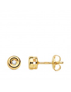 18K PENDIENTES CHATON ORO AMARILLO DIAMANTES LABORATORIO 0 030 QTS VS2-G. MEDIDA: 4 8 X 4 8 MM. CIERRE PRESION