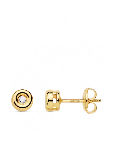 18K PENDIENTES CHATON ORO AMARILLO DIAMANTES LABORATORIO 0 030 QTS VS2-G. MEDIDA: 4 8 X 4 8 MM. CIERRE PRESION