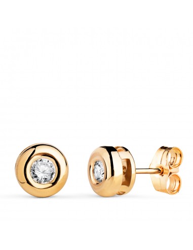18K PENDIENTES ORO AMARILLO DIAMANTES LABORATORIO 3 40 MM 0 300 QTS VS2-G. MEDIDA: 7X7 MM. CIERRE PRESION