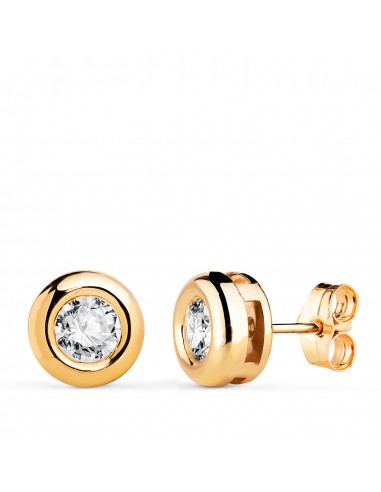 18K PENDIENTES ORO AMARILLO DIAMANTES LABORATORIO 5 MM 0 650 QTS VS2-G. MEDIDA: 8X8 MM CIERRE PRESION