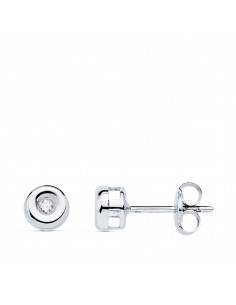 18K PENDIENTES CHATON ORO BLANCO DIAMANTES LABORATORIO 0 030 QTS VS2-G. MEDIDA: 4 8 X 4 8 MM. CIERRE PRESION