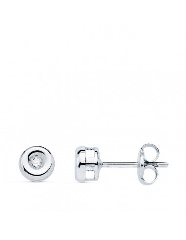 18K PENDIENTES CHATON ORO BLANCO DIAMANTES LABORATORIO 0 030 QTS VS2-G. MEDIDA: 4 8 X 4 8 MM. CIERRE PRESION