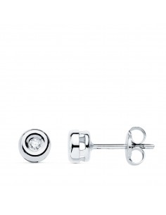 18K PENDIENTES CHATON ORO BLANCO DIAMANTES LABORATORIO 0 040 QTS VS2-G. MEDIDA: 5 5 X 5 5 MM. CIERRE PRESION