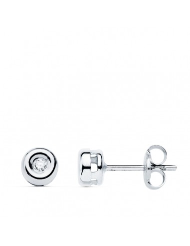 18K PENDIENTES CHATON ORO BLANCO DIAMANTES LABORATORIO 0 040 QTS VS2-G. MEDIDA: 5 5 X 5 5 MM. CIERRE PRESION