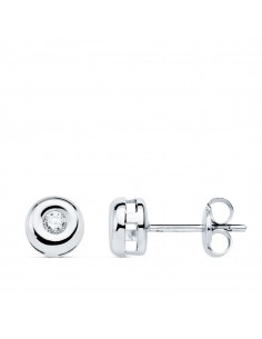 18K PENDIENTES CHATON ORO BLANCO DIAMANTES LABORATORIO 0 100 QTS VS2-G. MEDIDA: 6 X 6 MM. CIERRE PRESION