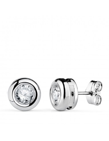 18K PENDIENTES ORO BLANCO DIAMANTES LABORATORIO 5 MM 0 650 QTS VS2-G. MEDIDA: 8X8 MM.CIERRE PRESION