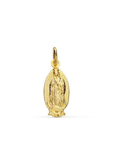 18K COLGANTE ORO AMARILLO VIRGEN DE GUADALUPE SILUETA OVAL 16 MM