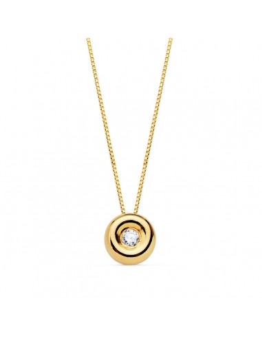18K GARGANTILLA ORO AMARILLO CHATON 5 5 MM DIAMANTE LABORATORIO 1 70MM 0 020 QTS. G-VS2. CADENA 42CM