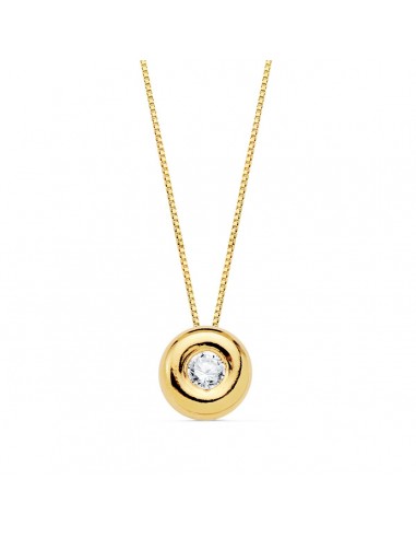 18K GARGANTILLA ORO AMARILLO CHATON 6 MM DIAMANTE LABORATORIO 2 20MM 0 050 QTS. G-VS2. CADENA 42CM