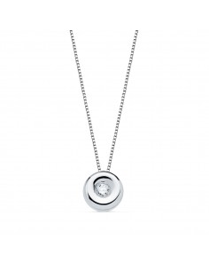 18K GARGANTILLA ORO BLANCO CHATON 4 85 MM DIAMANTE LABORATORIO 1 50MM 0 015 QTS. G-VS2 CADENA 42CM