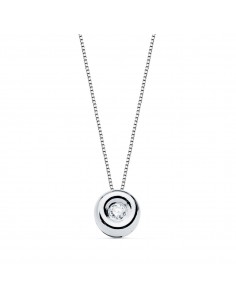 18K GARGANTILLA ORO BLANCO CHATON 5 5 MM DIAMANTE LABORATORIO 1 70MM 0 020 QTS. G-VS2. CADENA 42CM