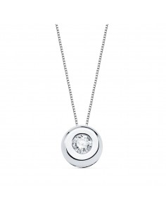 18K GARGANTILLA ORO BLANCO CHATON 6 5 MM DIAMANTE LABORATORIO 2 90MM 0 100 QTS. G-VS2. CADENA 42CM