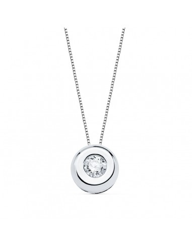 18K GARGANTILLA ORO BLANCO CHATON 6 5 MM DIAMANTE LABORATORIO 2 90MM 0 100 QTS. G-VS2. CADENA 42CM