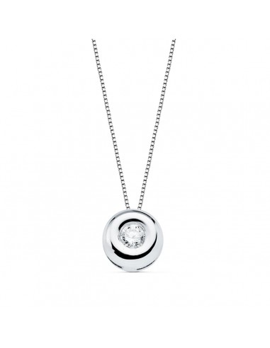 18K GARGANTILLA ORO BLANCO CHATON 7MM DIAMANTE LABORATORIO 3 40MM 0 150 QTS. G-VS2 CADENA 42CM