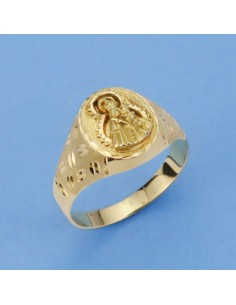 18K SELLO ORO AMARILLO VIRGEN DE LA ESTRELLA HUECO.