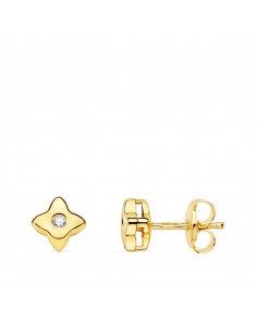 18K PENDIENTES ORO AMARILLO ESTRELLA DIAMANTES LABORATORIO 0 030 QT VS2-G. MEDIDA: 5X5 MM. CIERRE PRESION