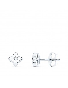 18K PENDIENTES ORO BLANCO ESTRELLA DIAMANTES LABORATORIO 0 030 QT VS2-G. MEDIDA: 5X5 MM. CIERRE PRESION
