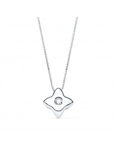 18K GARGANTILLA ORO BLANCO ESTRELLA 5X5MM DIAMANTE LABORATORIO 0 015 QT. G-VS2. CADENA 42CM
