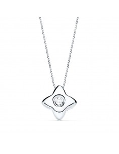 18K GARGANTILLA ORO BLANCO ESTRELLA 6MM CON DIAMANTE LABORATORIO 0 050 QTS. G-VS2. CADENA 42CM