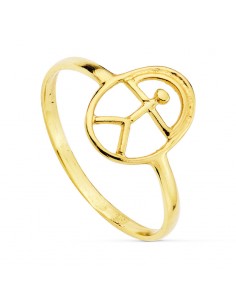 18K SORTIJA ORO AMARILLO OVAL CON INDALO. CUERPO: 1,5MM