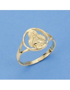 18K SORTIJA VIRGEN DE LA CABEZA CERCO REDONDO.