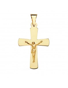 18K CRUZ CON CRISTO ORO AMARILLO 34 X 22 MM
