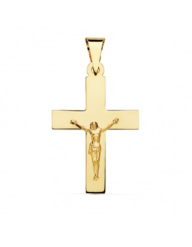 18K CRUZ CON CRISTO ORO AMARILLO 34 X 22 MM