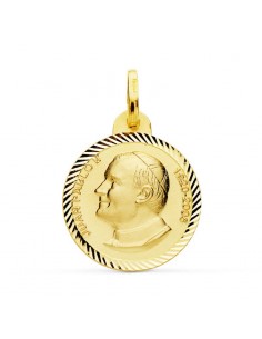 18K MEDALLA ORO AMARILLO SAN JUAN PABLO II 20 MM TALLA HELICE