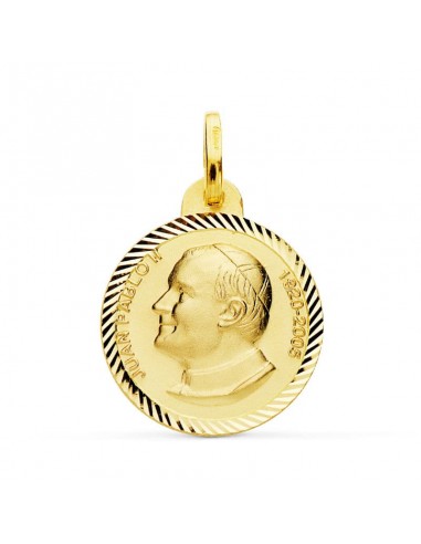 18K MEDALLA ORO AMARILLO SAN JUAN PABLO II 20 MM TALLA HELICE