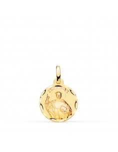 18K MEDALLA ORO AMARILLO SAN VICENTE FERRER TALLADA 14 MM