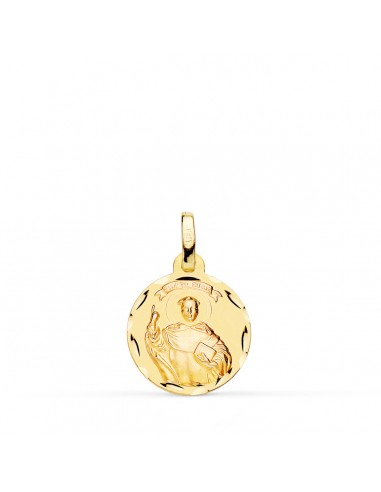 18K MEDALLA ORO AMARILLO SAN VICENTE FERRER TALLADA 14 MM